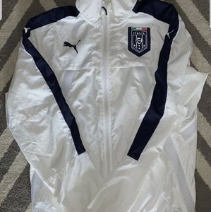 Puma Italian white Full Zip windbreaker (Rare)